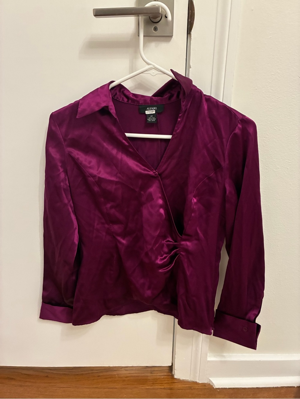 Alfani 100%Silk Blouse in a Vibrant Magenta